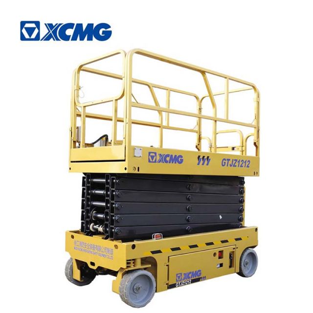 XCMG official 12m hydraulic drive self-propelled mobile scissor lift table GTJZ1212 aerial working platform for sale